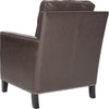 Safavieh Buckler Club Chair-Silver Nail Heads Antique Brown and Espresso Furniture 