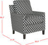 Safavieh Buckler Club Chair-Silver Nail Heads Black and White Espresso Furniture 