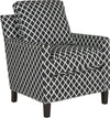 Safavieh Buckler Club Chair-Silver Nail Heads Black and White Espresso Furniture 