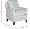 Safavieh Buckler Club Chair-Silver Nail Heads Grey and White Espresso Furniture 