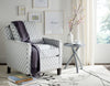 Safavieh Buckler Club Chair-Silver Nail Heads Grey and White Espresso  Feature