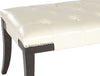 Safavieh Gibbons Bench-Silver Nail Heads Cream and Espresso Furniture 