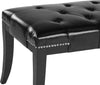 Safavieh Gibbons Bench-Silver Nail Heads Black and Espresso Furniture 