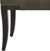 Safavieh Gibbons Bench-Brass Nail Heads Graphite and Espresso Furniture 