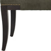 Safavieh Gibbons Bench-Brass Nail Heads Graphite and Espresso Furniture 