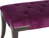 Safavieh Gibbons Bench-Silver Nail Heads Plum and Espresso Furniture 