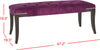 Safavieh Gibbons Bench-Silver Nail Heads Plum and Espresso Furniture 