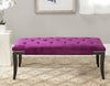 Safavieh Gibbons Bench-Silver Nail Heads Plum and Espresso Furniture  Feature