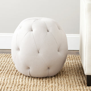 Safavieh Santiago Tufted Ottoman Taupe Furniture  Feature