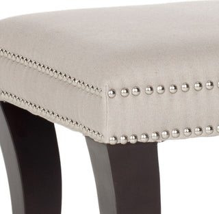 Safavieh Diva Tufted Ottoman Taupe and Espresso Furniture 