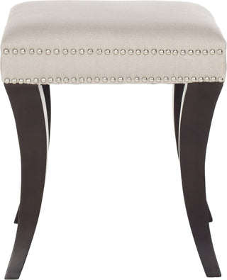 Safavieh Diva Tufted Ottoman Taupe and Espresso Furniture main image