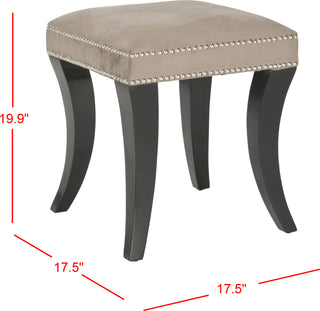 Safavieh Diva Tufted Ottoman Mushroom Taupe and Espresso Furniture 