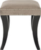 Safavieh Diva Tufted Ottoman Mushroom Taupe and Espresso Furniture main image