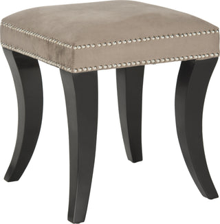 Safavieh Diva Tufted Ottoman Mushroom Taupe and Espresso Furniture 