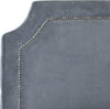 Safavieh Shayne Grey Suede Headboard-Silver Nail Head Bedding 