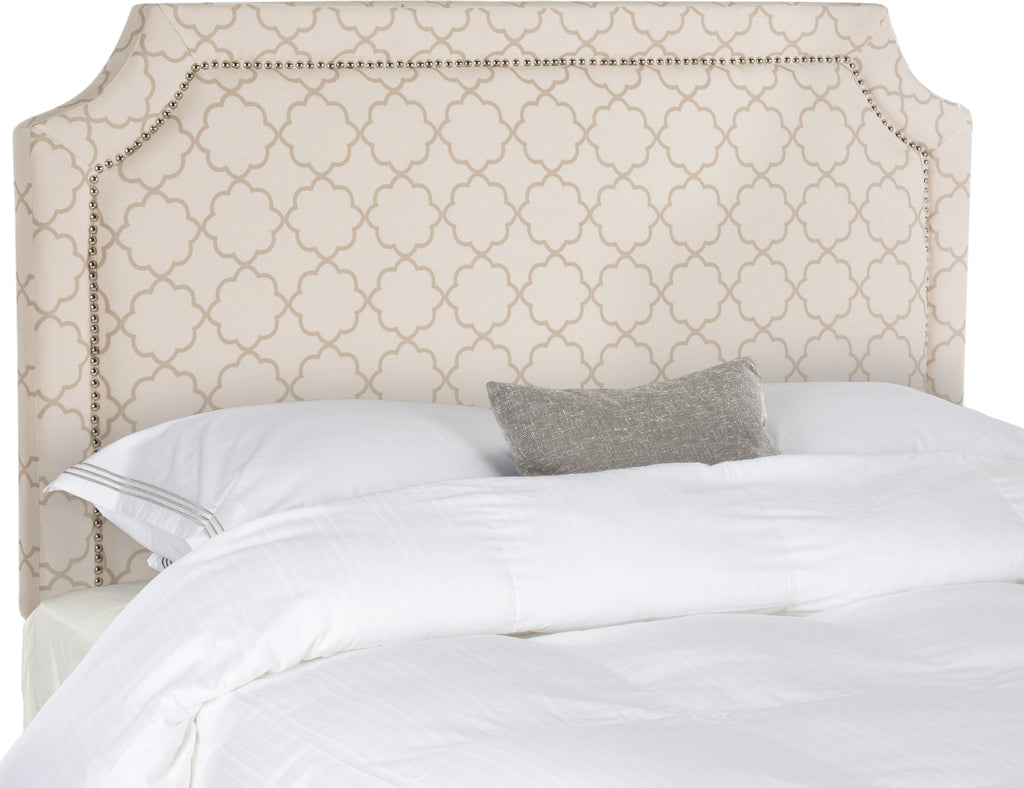 Safavieh Shayne Pale Pink and Beige Headboard- Silver Nail Head Bedding main image
