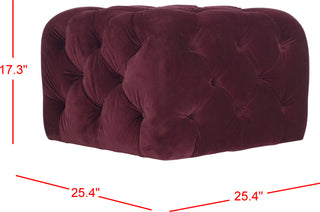 Safavieh Kenan Tufted Ottoman Bordeaux Furniture 