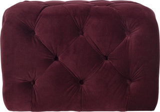 Safavieh Kenan Tufted Ottoman Bordeaux Furniture main image