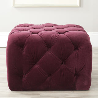 Safavieh Kenan Tufted Ottoman Bordeaux Furniture 