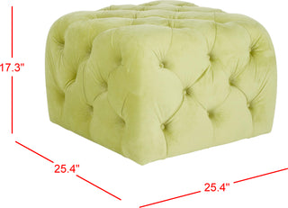 Safavieh Kenan Tufted Ottoman Granny Smith Apple Green Furniture 