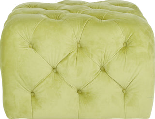 Safavieh Kenan Tufted Ottoman Granny Smith Apple Green Furniture main image