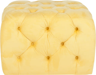 Safavieh Kenan Tufted Ottoman Sunflower Yellow Furniture main image