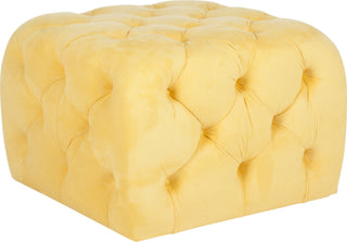 Safavieh Kenan Tufted Ottoman Sunflower Yellow Furniture 