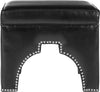 Safavieh Grant Ottoman-Silver Nail Heads Black Furniture main image
