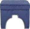 Safavieh Grant Ottoman-Silver Nail Heads Navy Furniture main image