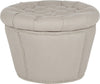 Safavieh Vanessa Ottoman-Silver Nail Heads Taupe Furniture main image
