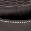 Safavieh Vanessa Ottoman-Silver Nail Heads Charcoal Furniture 