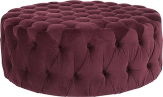 Safavieh Charlene Tufted Cocktail Ottoman Bordeaux Furniture main image