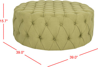 Safavieh Charlene Tufted Cocktail Ottoman Sweet Pea Green Furniture 