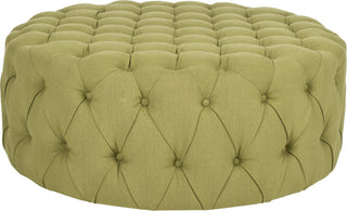 Safavieh Charlene Tufted Cocktail Ottoman Sweet Pea Green Furniture main image