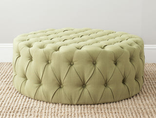 Safavieh Charlene Tufted Cocktail Ottoman Sweet Pea Green Furniture  Feature