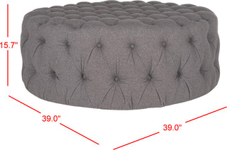 Safavieh Charlene Tufted Cocktail Ottoman Grey Furniture 