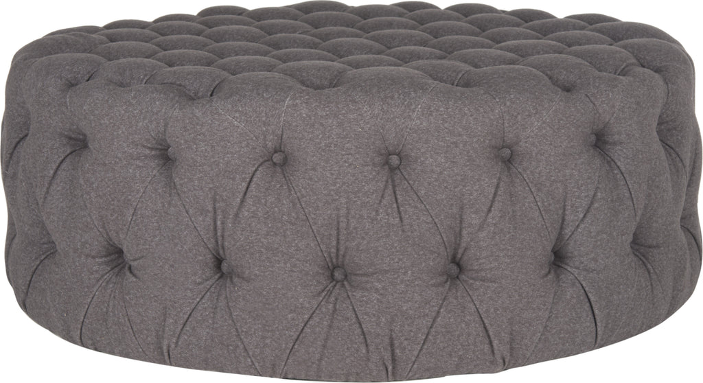 Safavieh Charlene Tufted Cocktail Ottoman Grey Furniture main image