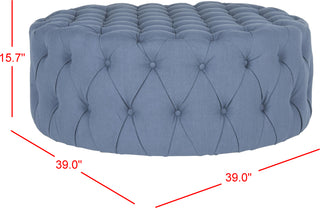 Safavieh Charlene Tufted Cocktail Ottoman Navy Furniture 