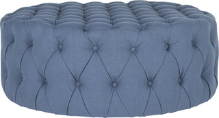 Safavieh Charlene Tufted Cocktail Ottoman Navy Furniture main image