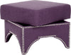 Safavieh Declan Ottoman-Silver Nail Heads Plum Furniture 