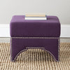 Safavieh Declan Ottoman-Silver Nail Heads Plum Furniture  Feature