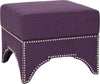 Safavieh Declan Ottoman-Silver Nail Heads Plum Furniture 