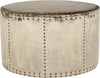 Safavieh Sherri Cocktail Ottoman-Brass Nail Heads Antique Sage Furniture main image