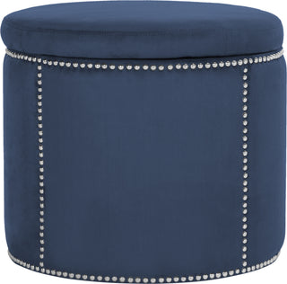 Safavieh Jody Ottoman-Silver Nail Heads Navy Furniture main image