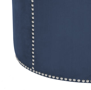 Safavieh Jody Ottoman-Silver Nail Heads Navy Furniture 