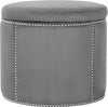 Safavieh Jody Ottoman-Silver Nail Heads Grey Furniture 