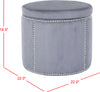 Safavieh Jody Ottoman-Silver Nail Heads Grey Furniture 