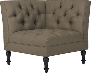 Safavieh Jack Tufted Corner Chair Olive and Black Furniture 