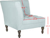Safavieh Jack Tufted Corner Chair Sky Blue and Espresso Furniture 