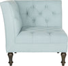 Safavieh Jack Tufted Corner Chair Sky Blue and Espresso Furniture main image